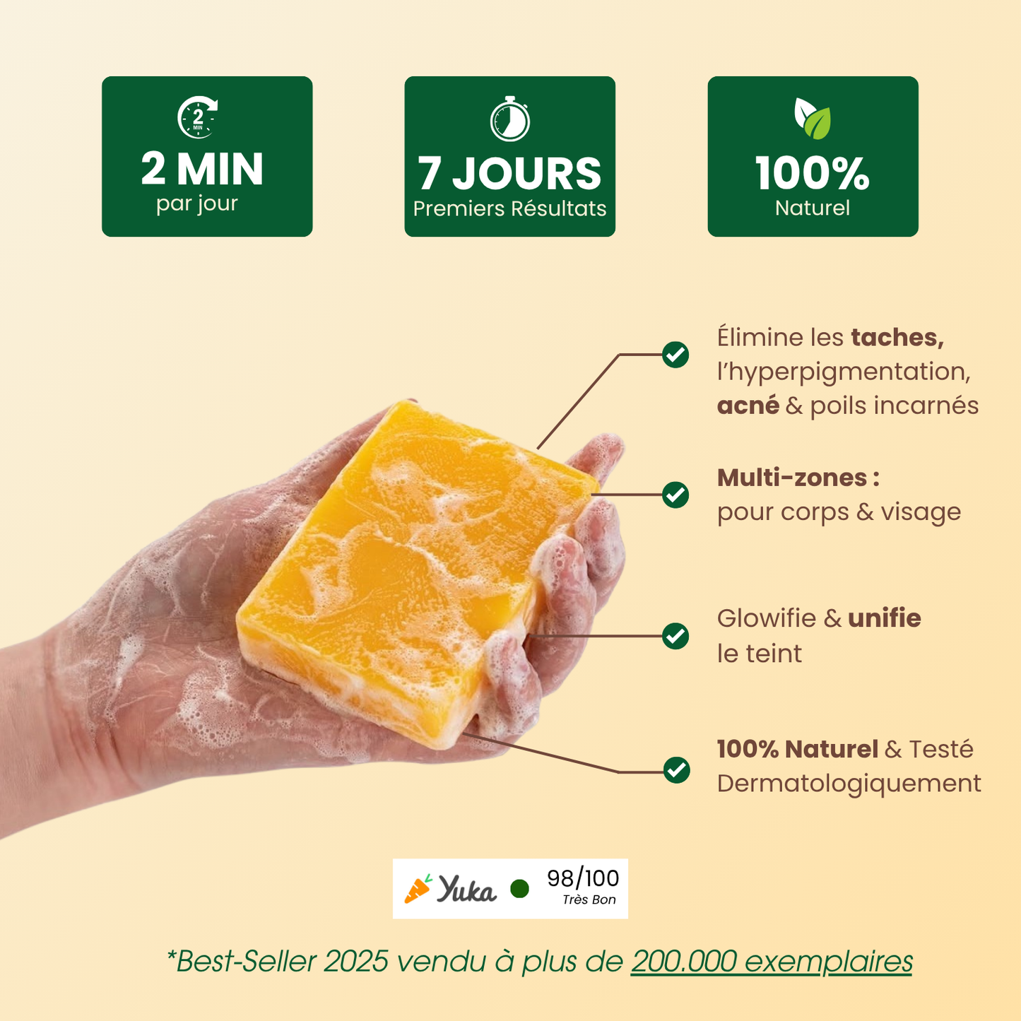 Savon Anti-Taches au Curcuma (+200g OFFERTS)