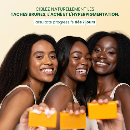 Savon Anti-Taches au Curcuma - Traitement Hyperpigmentation Naturel (+200g OFFERTS)